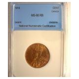 1914 Cent MS66 RB Canada Lists $500