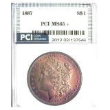 1887 Morgan PCI MS65+ Golden Purple