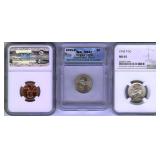 1943-P 2005-D 2009 1C 5C NGC ICG MS65 67