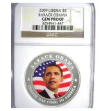 2009 5 NGC Gem Proof Liberia Barack Obama