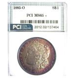 1885-O Morgan PCI MS65+ Golden Purple