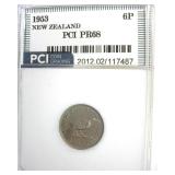 1953 6 Pence PCI PR68 New Zealand
