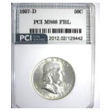 1957-D Franklin MS66 FBL LISTS $175