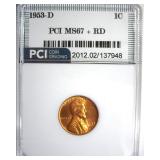 1953-D Cent MS67+ RD LISTS $6750