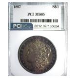 1897 Morgan PCI MS65 Excellent Toning