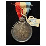 1910 Medal on Ribbon Angel Silver Rare