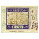 1942 French National Lottery Ticket