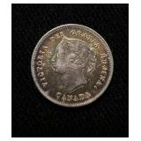 1881-H Canada 5 Cents .925 Silver Toned