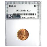 1942-D Cent MS67 RD LISTS $185