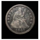 1847 Quarter XF+ Rare