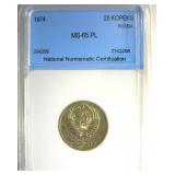 1974 20 Kopeks NNC MS65 PL Russia