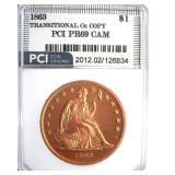1863 Dollar PCI PR69CAM Transitional Cu Copy