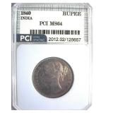 1840 Rupee PCI MS64 India