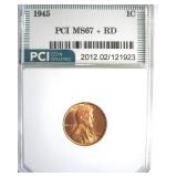 1945 Cent MS67+ RD LISTS $6250