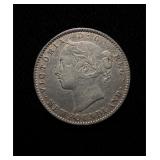 1896 Newfoundland 10 Cents .925 Silver Light...