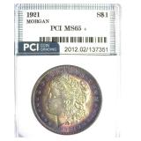 1921 Morgan PCI MS65+ Great Rim Color