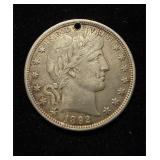 1892 Barber Half AU+ Blue Fancy LJD Rev Nice