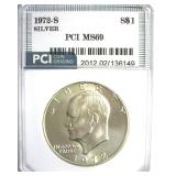 1972-S Silver Ike MS69 LISTS $3400