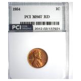 1954 Cent MS67 RD LISTS $10500