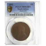1892 Penny PCGS MS64 BN South Africa