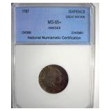 1787 Sixpence NNC MS65+ Hanover Great Britain