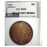 1921 Morgan MS67 LISTS $10500