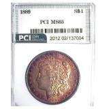 1889 Morgan PCI MS65 Golden Purple