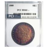 1900 Morgan PCI MS65+ Iridescent Blue At The Edge