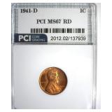 1941-D Cent MS67 RD LISTS $185