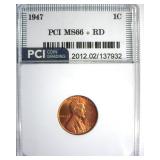1947 Cent MS66+ RD LISTS $265