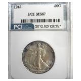 1945 Walking Liberty MS67 LISTS $1125