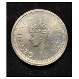 1945 Indian British 1 Rupee Silver UNC