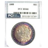 1889 Morgan MS66 LISTS $1000