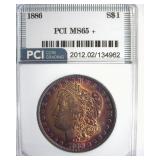 1886 Morgan PCI MS65+ Golden Purple