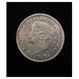 1871 Canada 5 Cents .925 Silver Toned