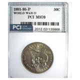 1991-95-P 50c World War II PCI MS70