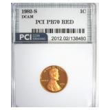 1982-S Cent PR70 DCAM RD LISTS $1800