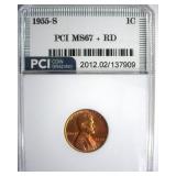 1955-S Cent MS67+ RD LISTS $800