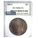 1881-S Morgan MS68 PL LISTS $9000