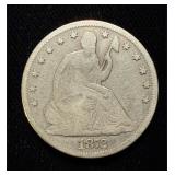 1872-CC Seated Half Dollar VG+ Rare Date