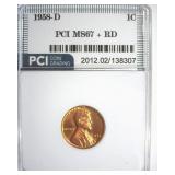 1958-D Cent MS67+ RD LISTS $3000