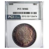 1889 Morgan PCI MS65 Golden Purple