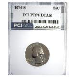 1974-S Quarter PR70 DCAM LISTS $800