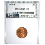 1944-S Cent MS67 RD LISTS $135