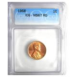 1958 Cent ICG MS67 RD LISTS $450