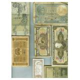 12 Vintage Bank Notes Haiti France Egypt Italy