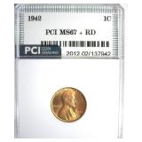 1942 Cent MS67+ RD LISTS $900