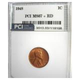 1948 Cent MS67+ RD LISTS $6000
