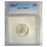 1958-D Dime ICG MS67+ LISTS $325