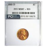 1955-D Cent MS67+ RD LISTS $8500
